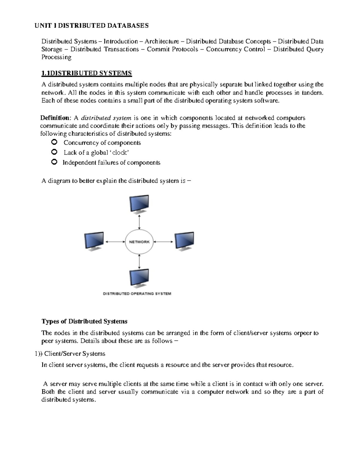 UNIT I Distributed Databases 250221 074614 - UNIT I DISTRIBUTED ...