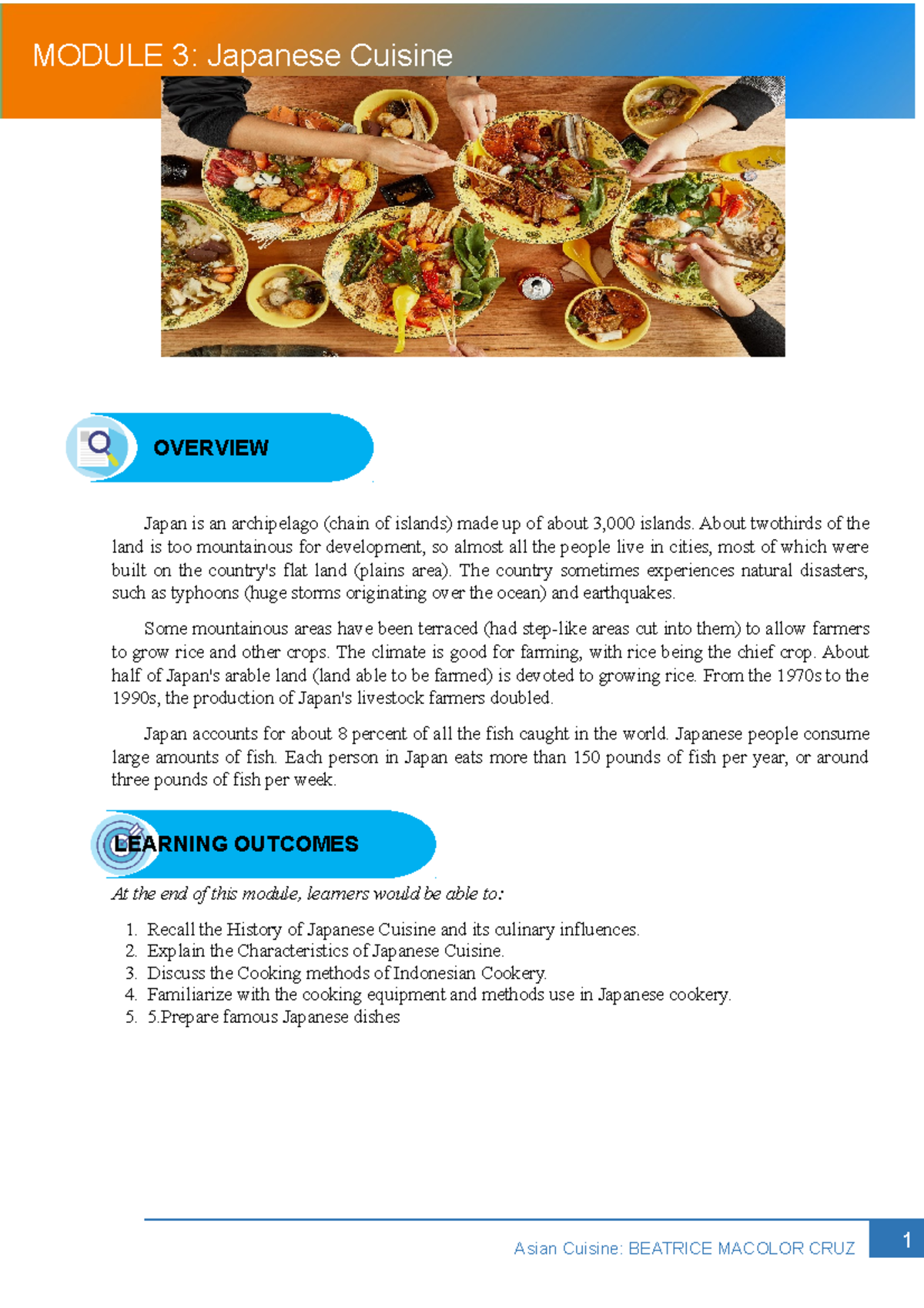 Module-5 Japanese Cuisine: Exploring Culinary Practices and Dishes ...