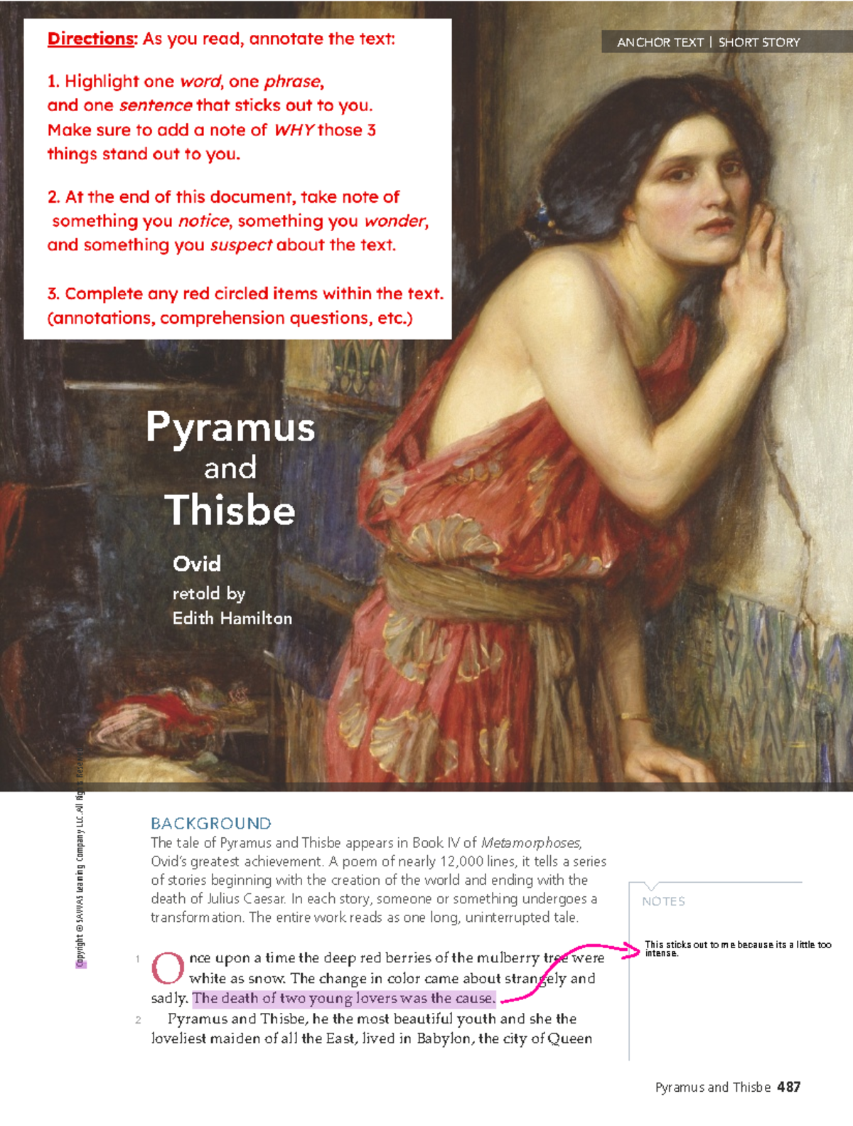 Pyramus and Thisbe: A Close Reading of Ovid's Tragic Tale - Studocu