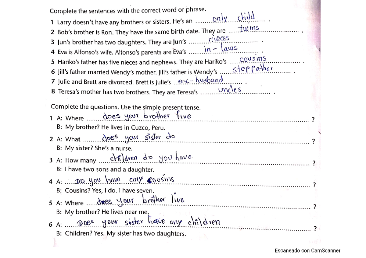 Ingles Top Notch 1 Pages 36-37 Solutions - Studocu