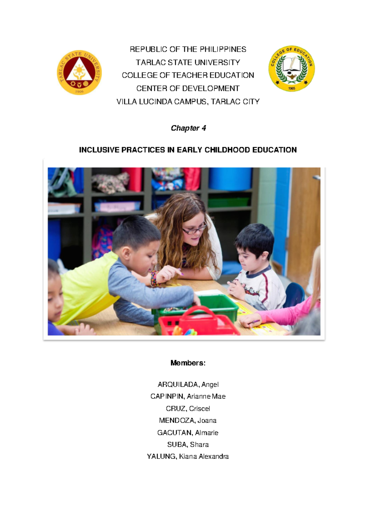 ECED-22 Chapter 4: Inclusive Practices in Early Childhood Education ...