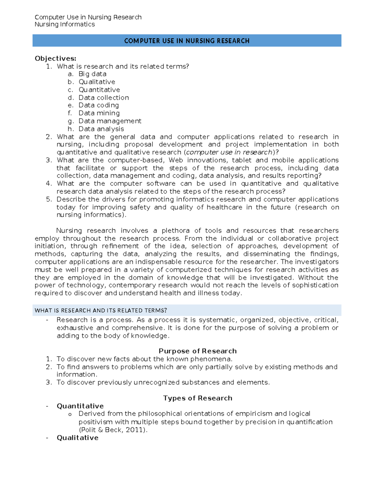8 Chapter 47 Computer Use in Nursing Research - Nursing Informatics ...