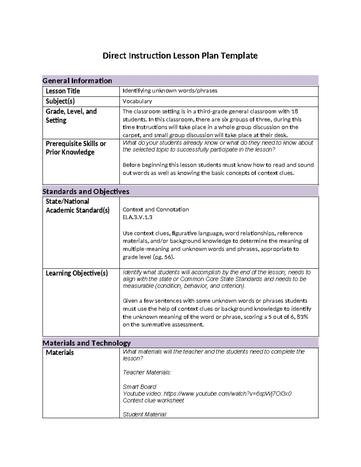 Elementary Mathematics KND Lesson Plan: Comparing Numbers 0-20 - Studocu