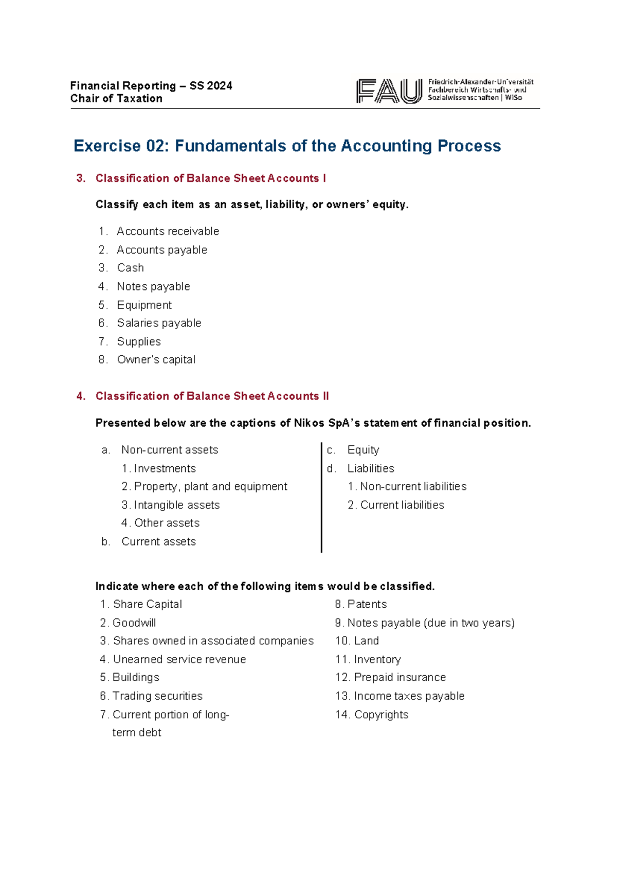 02 Classification & Effects in Accounting Process - SS 202 - Studocu