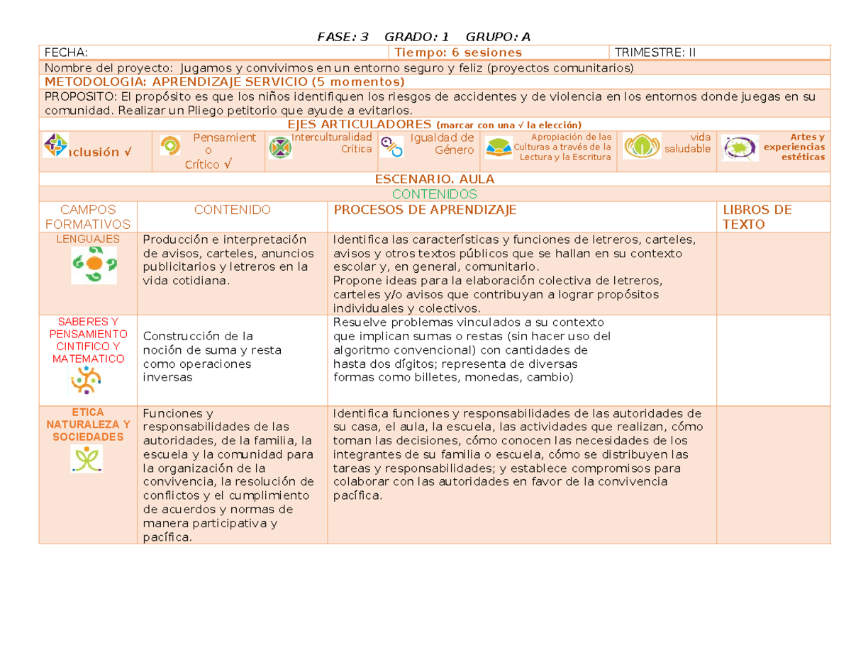 Proyecto Comunitario: Jugamos y Convivimos en Entorno Seguro - II Trim ...