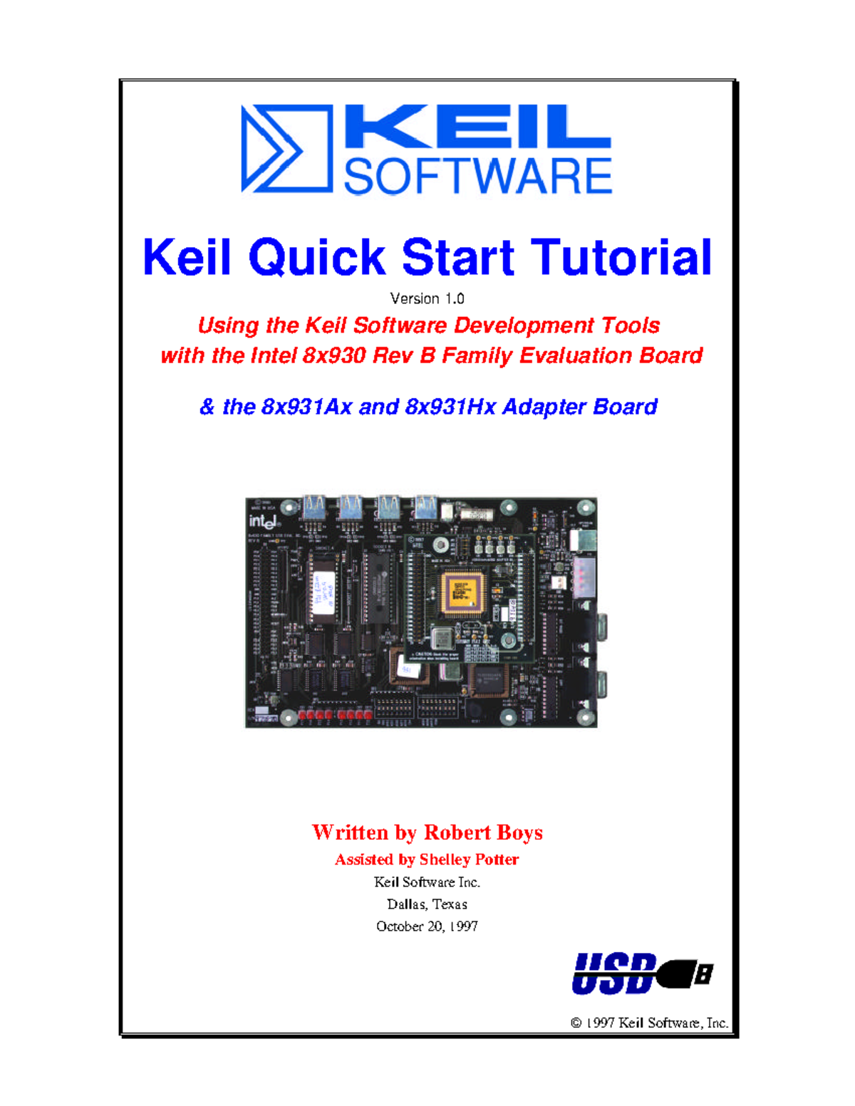 Keil C51 Quick Start Tutorial for Intel 8x930/8x931 Evaluation Boards ...