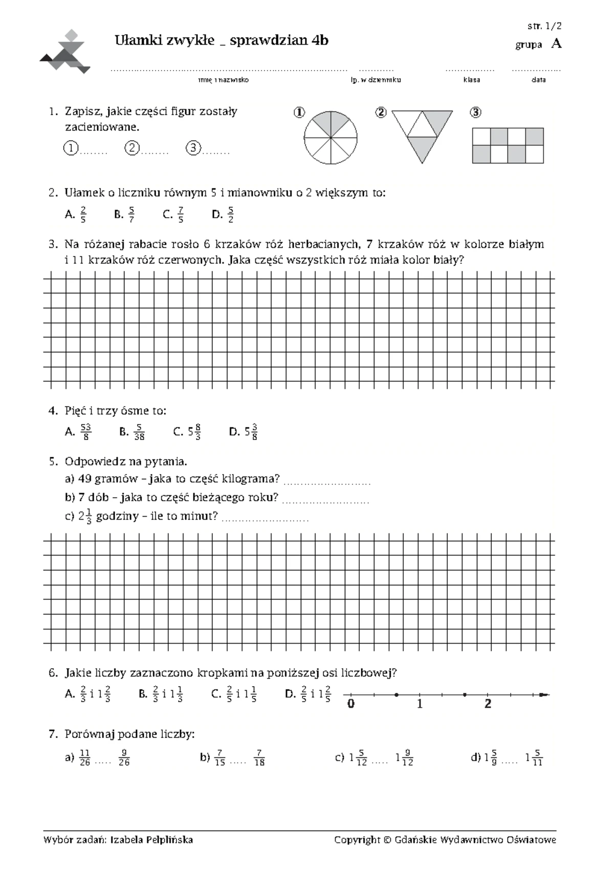 Matematyka Z Plusem Klasa 5 Sprawdzian Dział 2 www.studocu.com