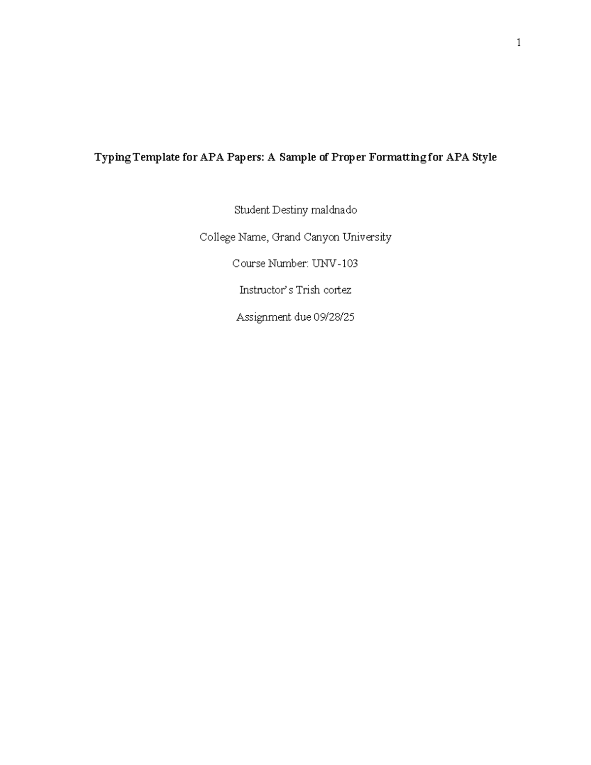 GCU APA 7th Edition Template: Proper Formatting Guide - Studocu
