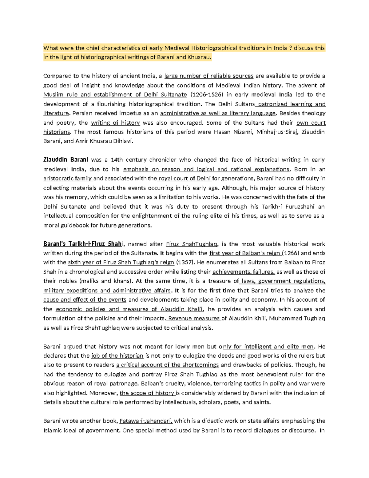 U7 - Key Aspects of Early Medieval Historiography in India - Studocu