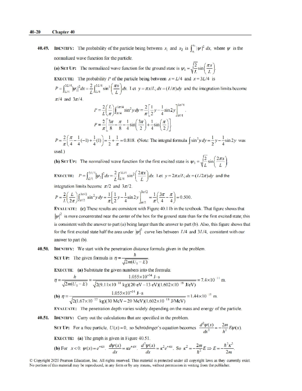 University Physics (PHYS 1500) Chapter 40 Solutions and Discussion ...