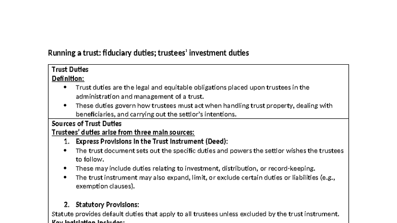 Equity and Trusts: Understanding Fiduciary Duties and Responsibilities ...