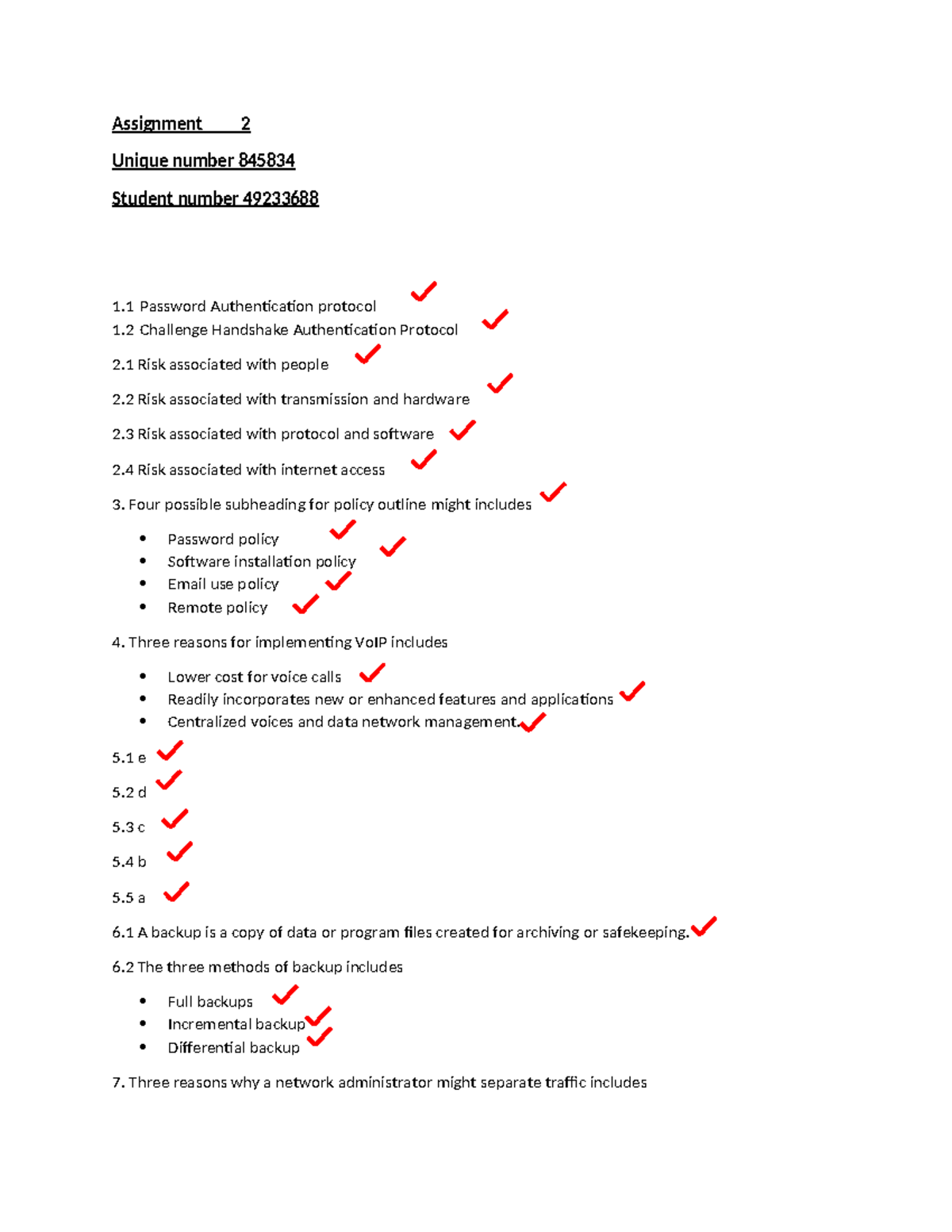 ASSIGNMENT 4 - 8 SOLUTIONS - Assignment 2 Unique number 845834 Student ...