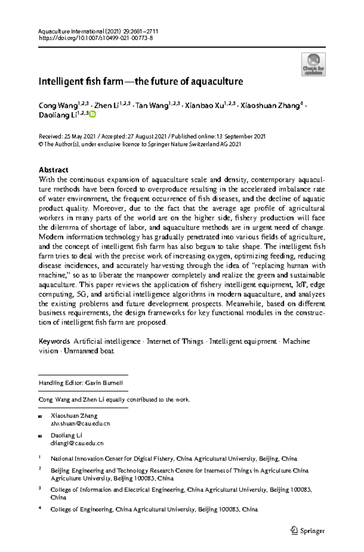 Smart and Sustainable Aquaculture Farms: Innovations in RAS and ZWD ...