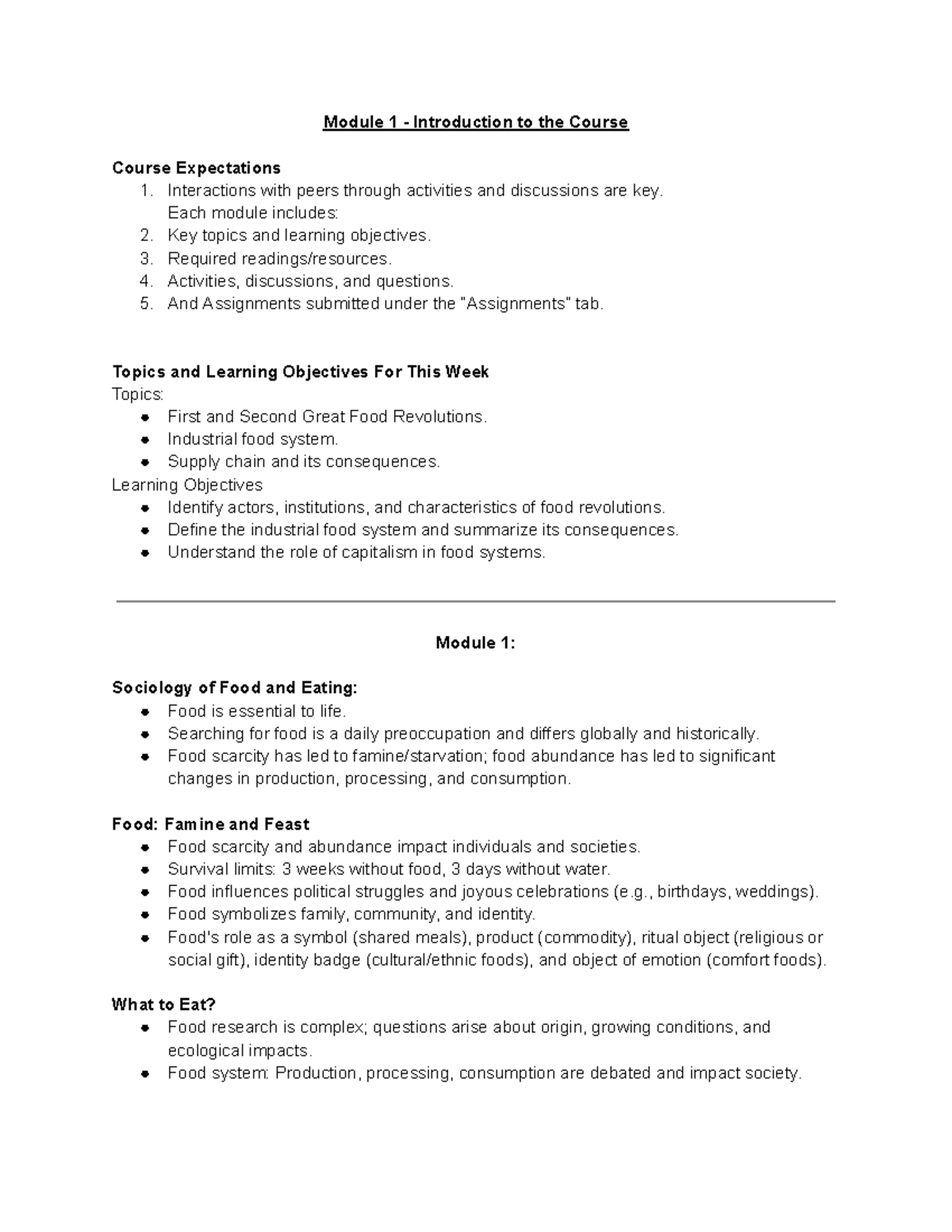 Module 1 - Introduction to the Course - Module 1 - Introduction to the ...