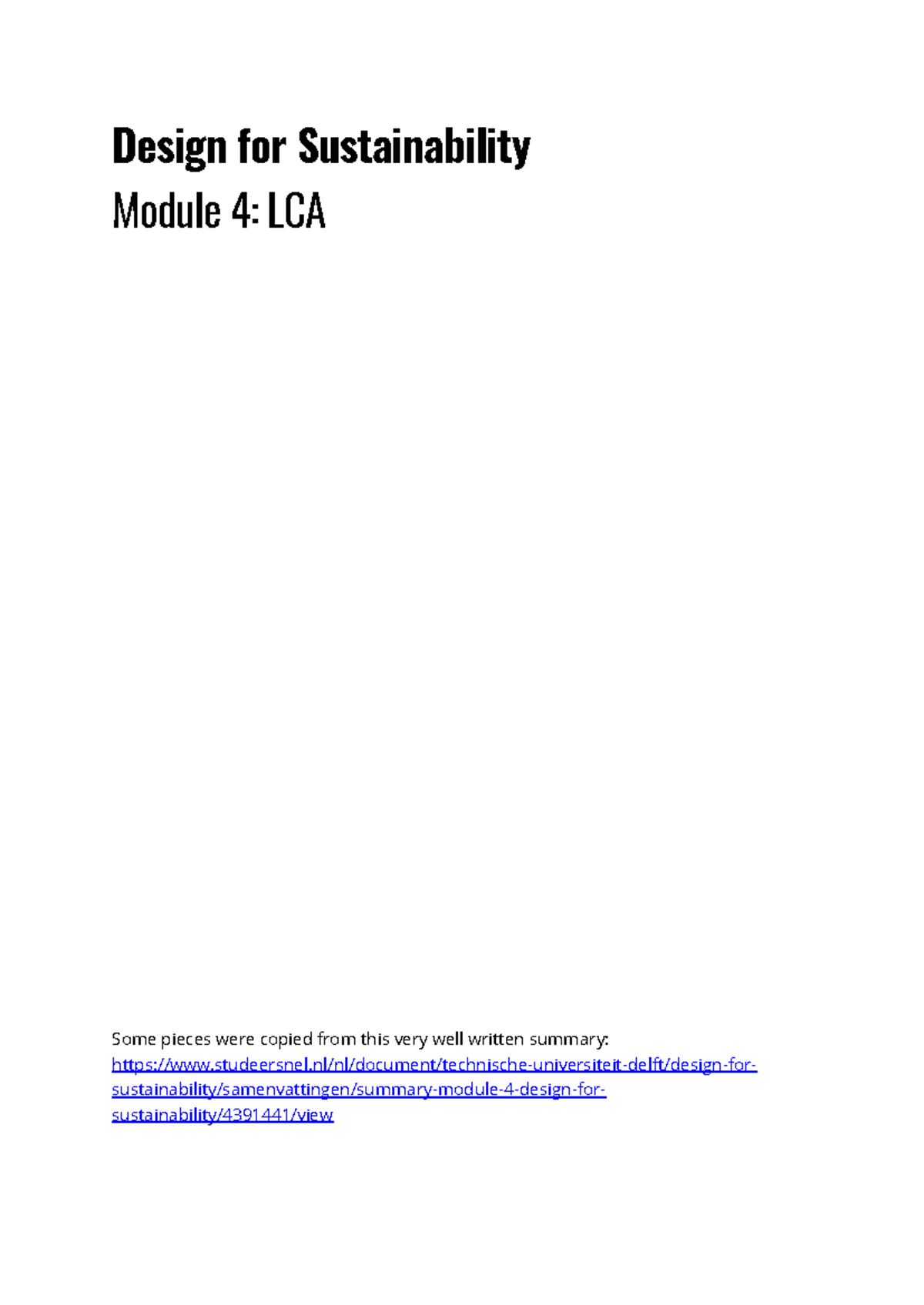 Module 4 LCA Insights - Summary & Relevant Lecture Slides Overview ...