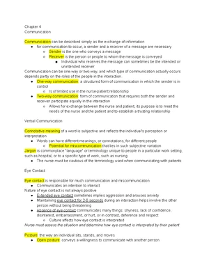 Therapeutic Communication - Study Notes & Assignments - Studocu