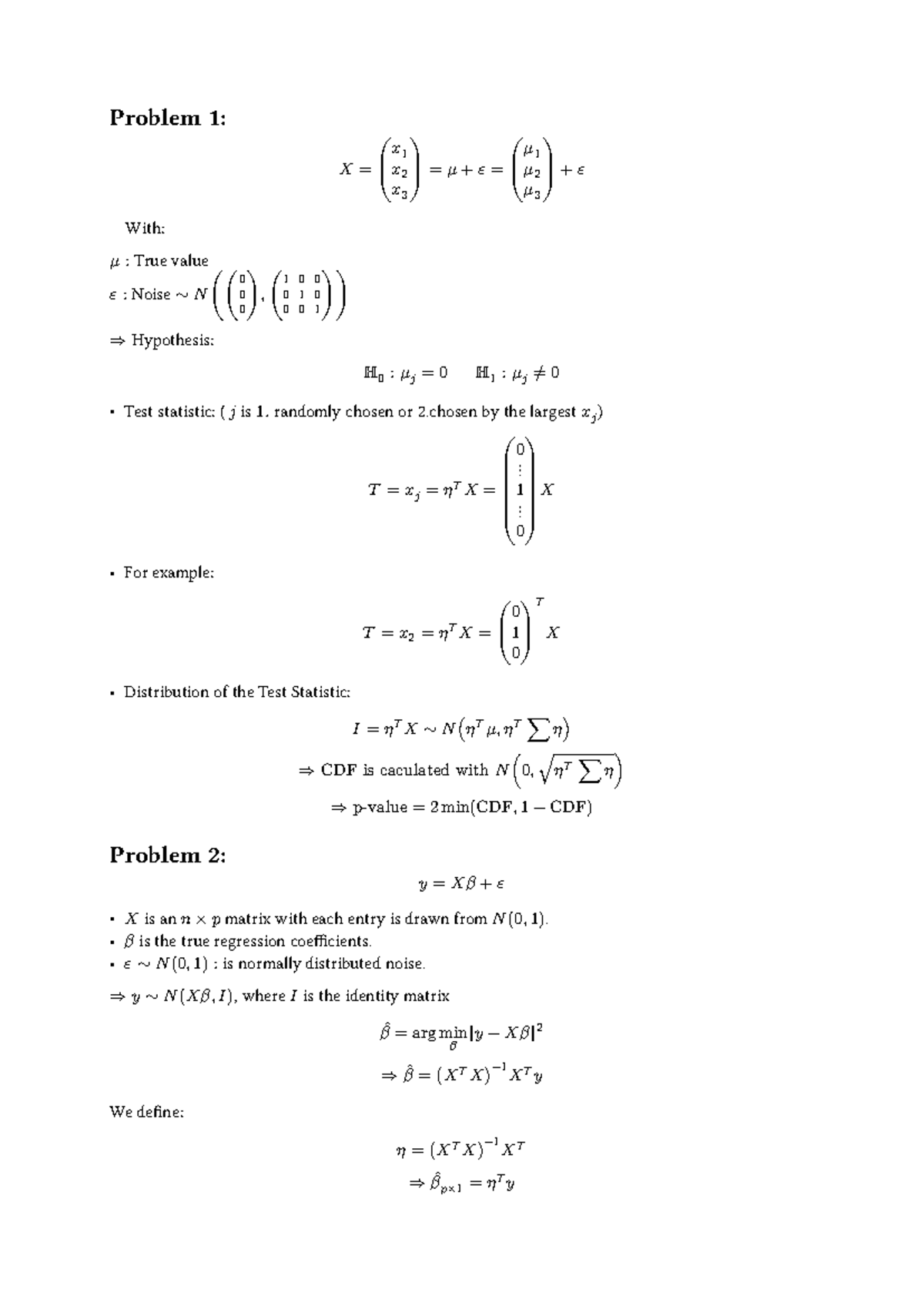 Final Exam Notes: Statistical Hypothesis Testing & Regression Analysis ...