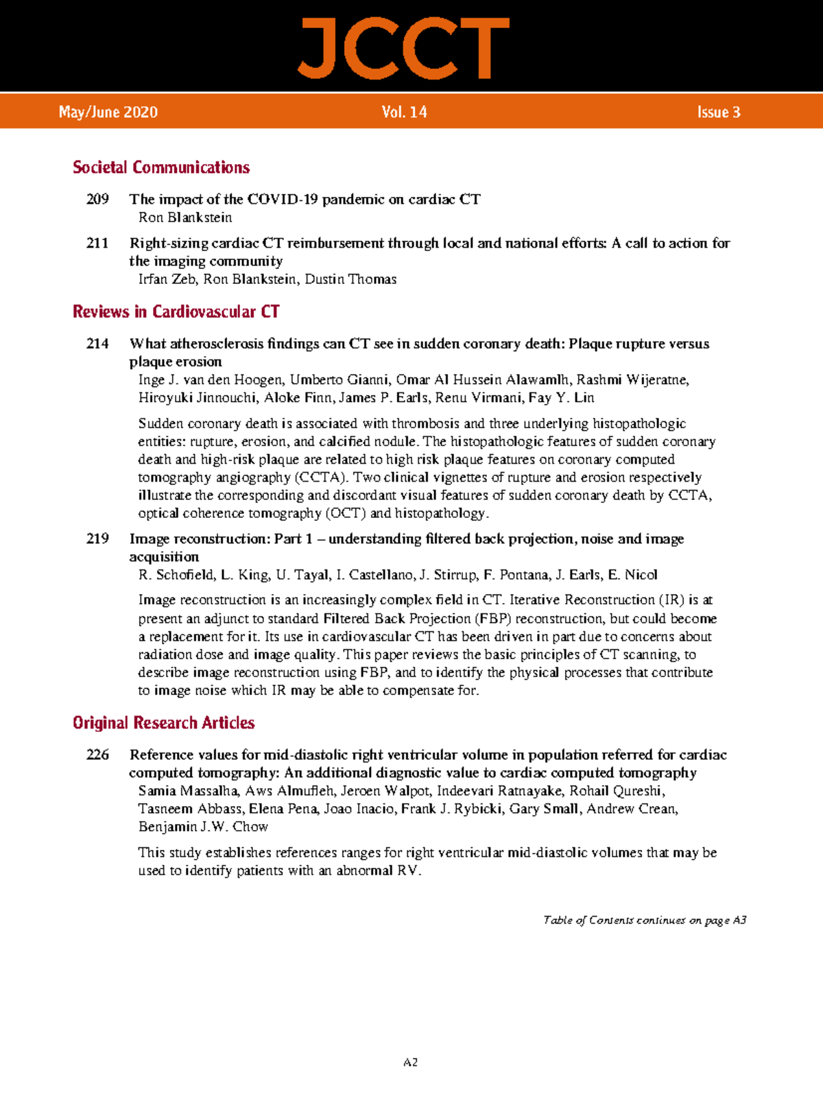 Table-of-contents-4C 2020 Journal-of-Cardiovascular-Computed-Tomography ...
