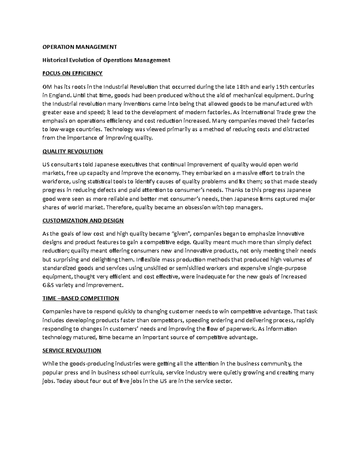 Operations Management Review (OM 101): Key Concepts and Strategies ...