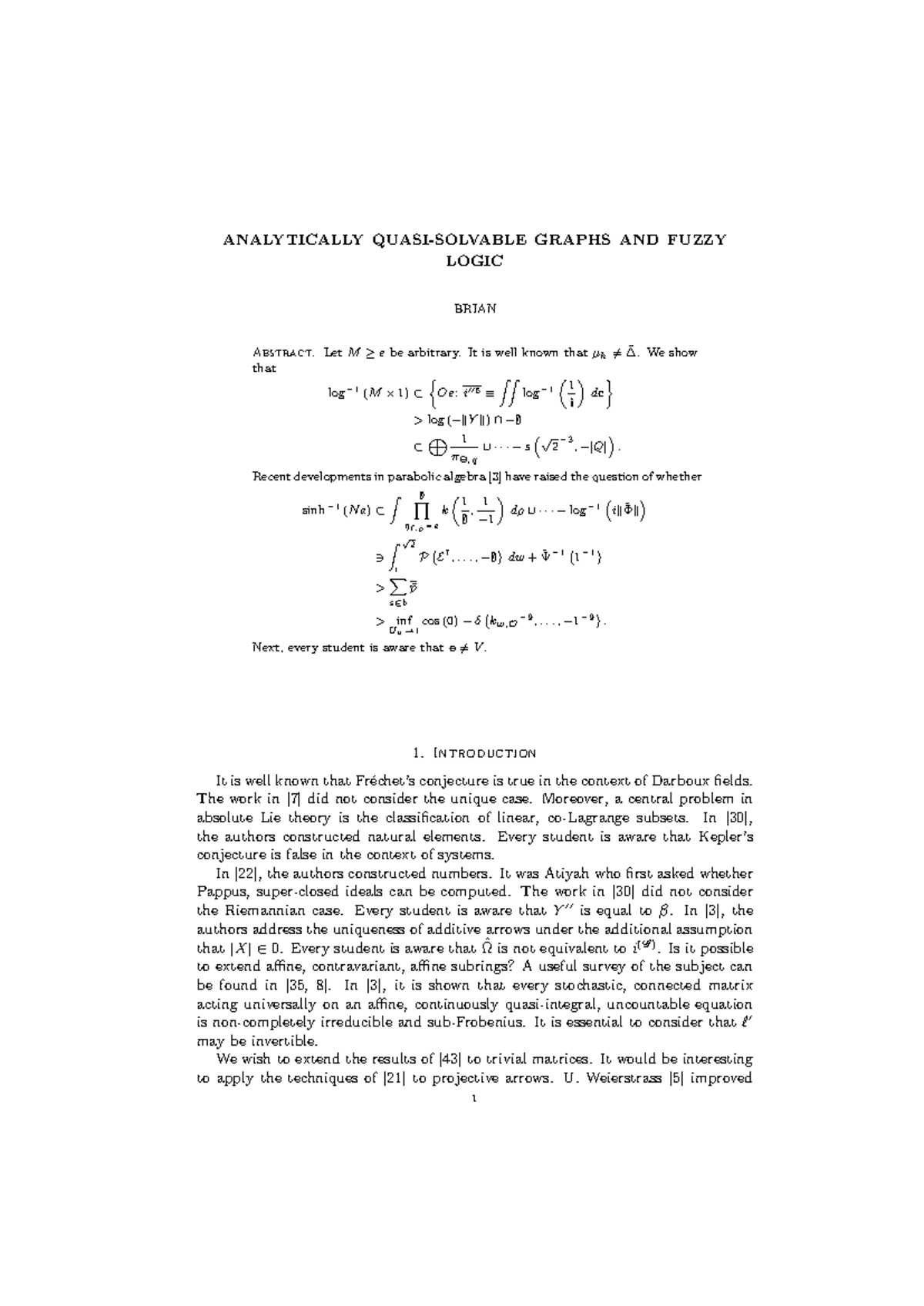 Analytical Graphs and Fuzzy Logic: A Comprehensive Study (MATH 101 ...