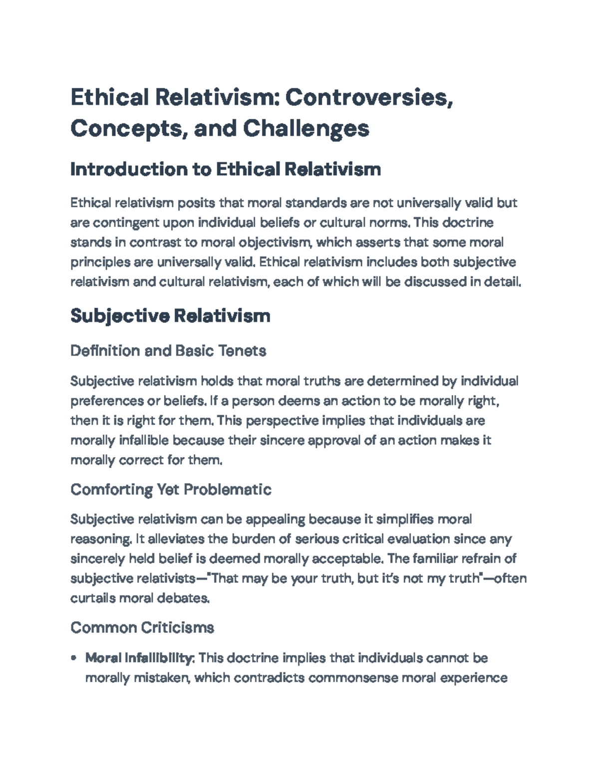Ethical Relativism: Key Concepts, Controversies, and Critiques ...