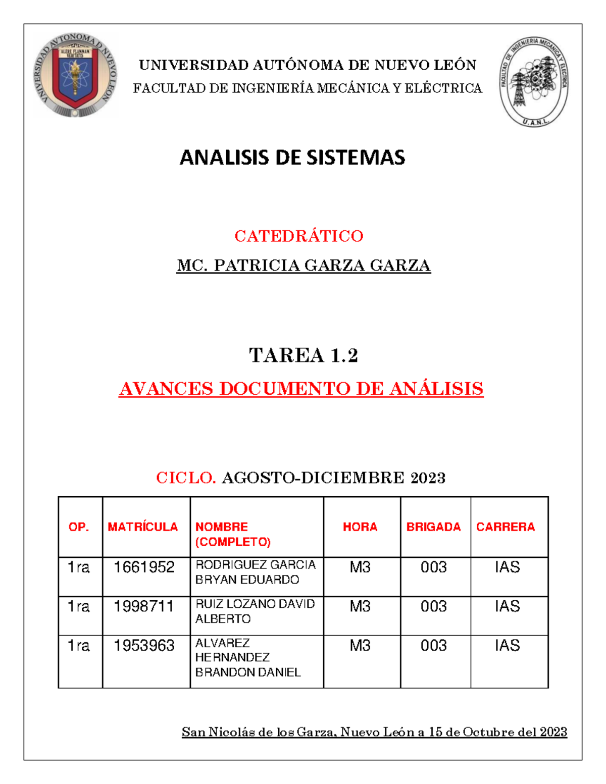 Equipo 7 - Tarea 1.2 - escrtio - UNIVERSIDAD AUTÓNOMA DE NUEVO LEÓN ...