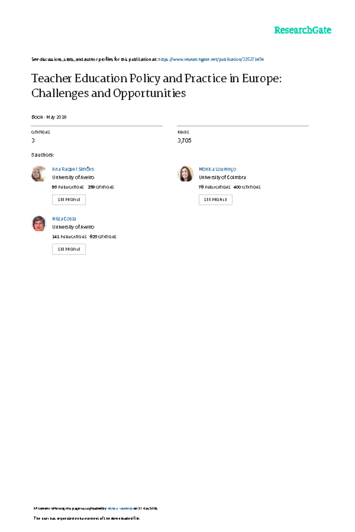 Teacher Education Policy and Practice in Europe: Challenges ...