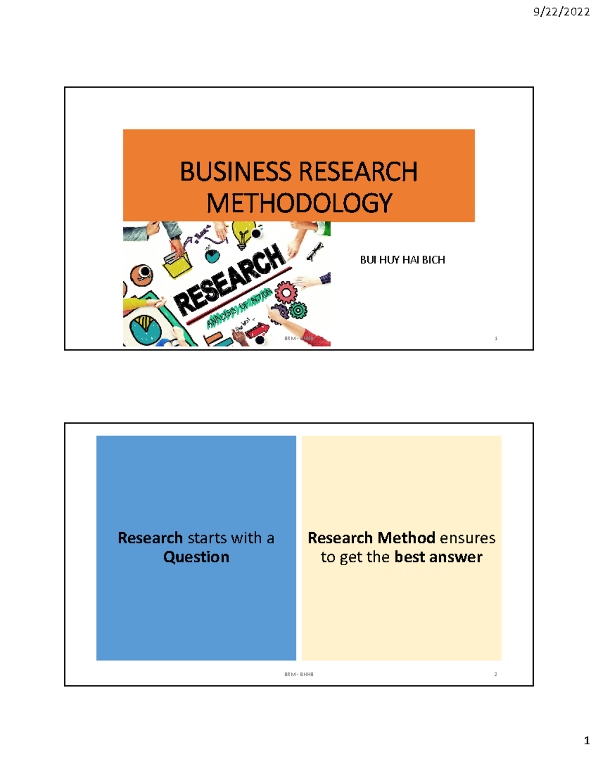 2. Introduction to Research - BUSINESS RESEARCH METHODOLOGY BUI HUY HAI ...