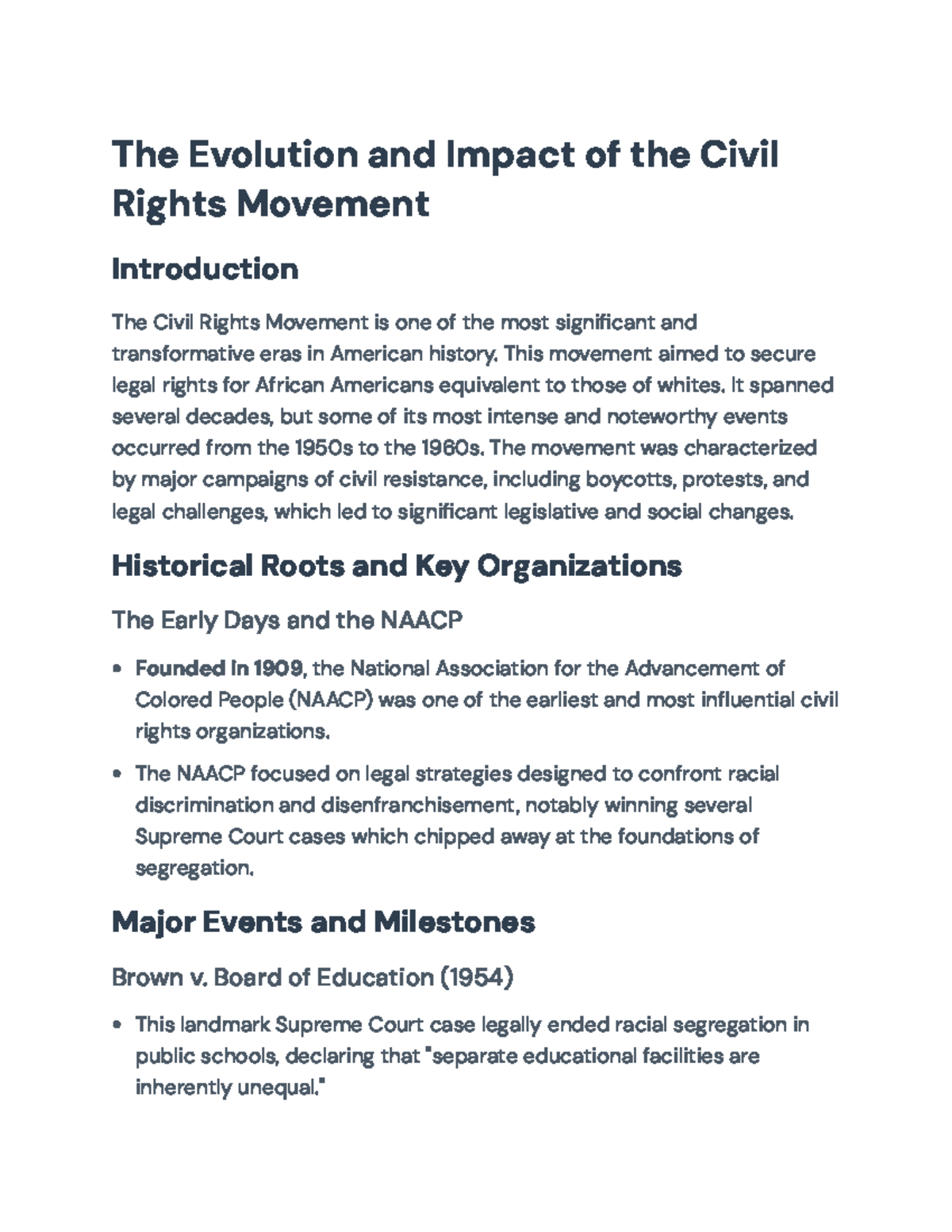 Civil Rights Movement: Evolution, Key Events, and Ongoing Legacy - The ...
