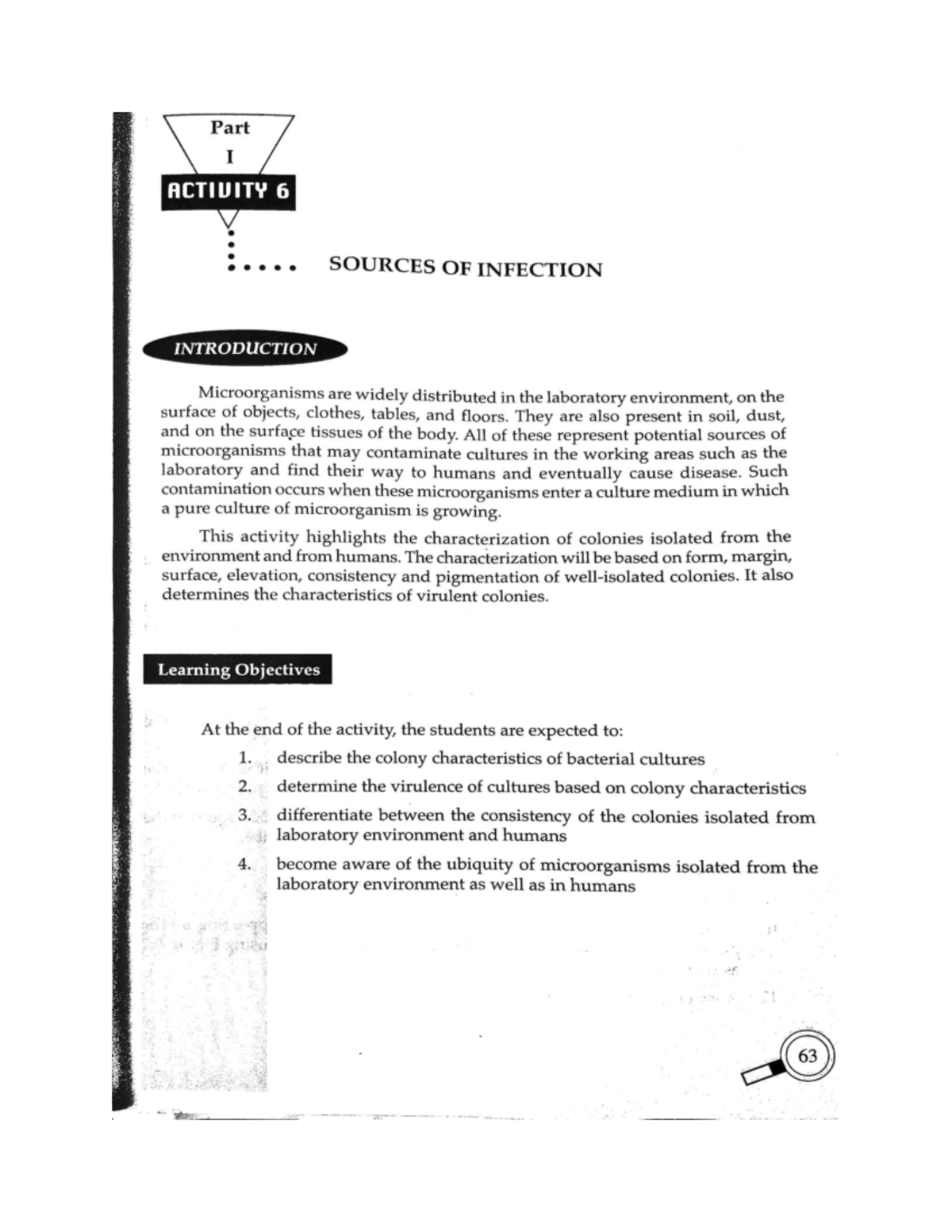 Sources+OF+ Infection+PART+1 - Part I ACTIVITY 6 SOURCES OF INFECTION ...