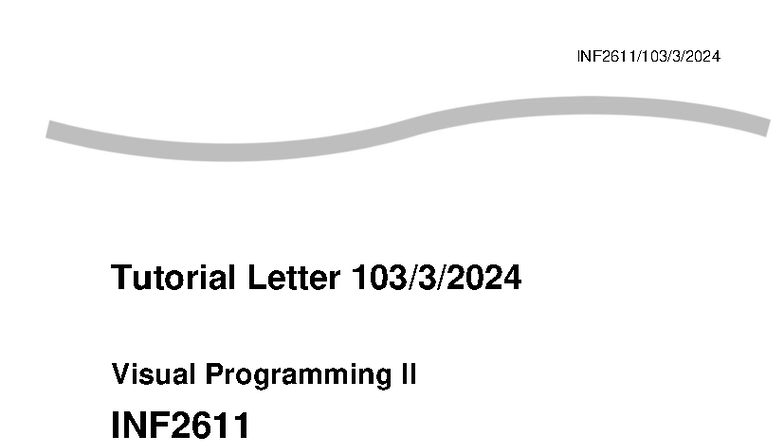 Exam Guidelines for Visual Programming II INF2611 - 2024 - Studocu