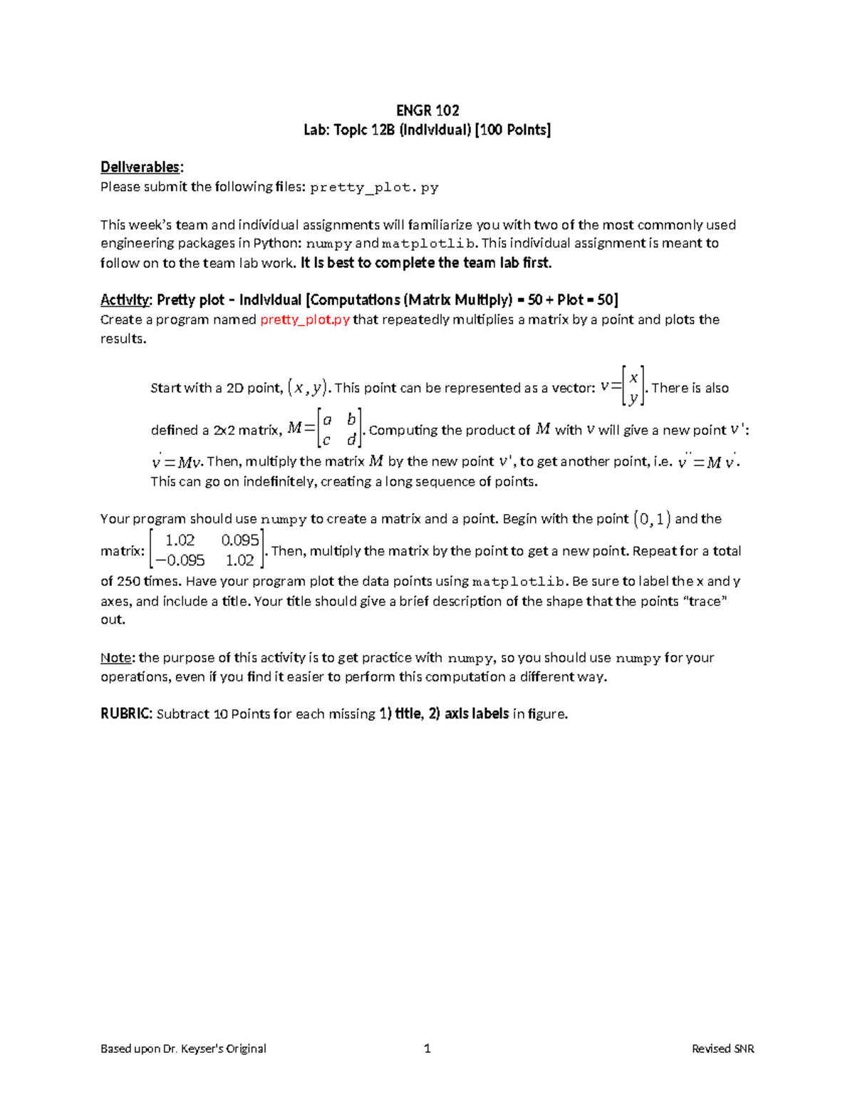 ENGR 102 Lab: Individual Assignment on Pretty Plot (Topic 12B) - Studocu