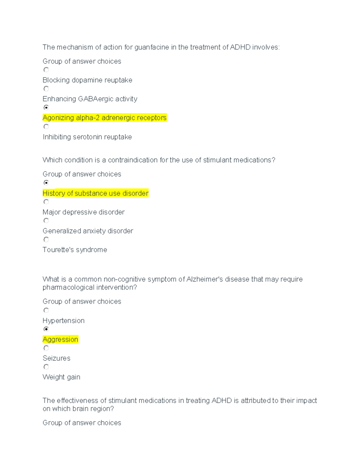 NURS 6630 Week 6-11 Knowledge Checks: Pharmacology and