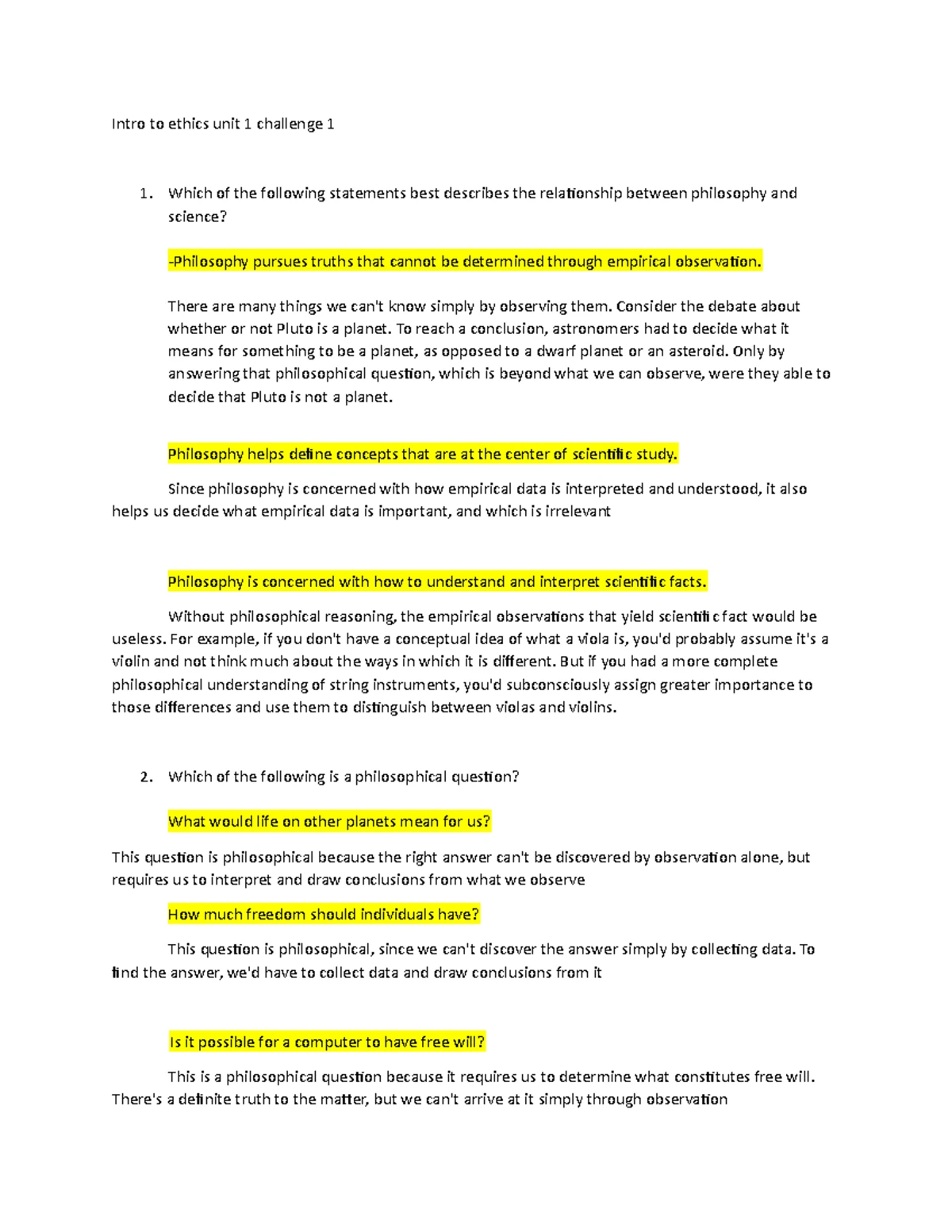 Intro to Ethics Unit 3 - Intro to Ethics – PHIL 200 Unit 3 Unit 3 ...
