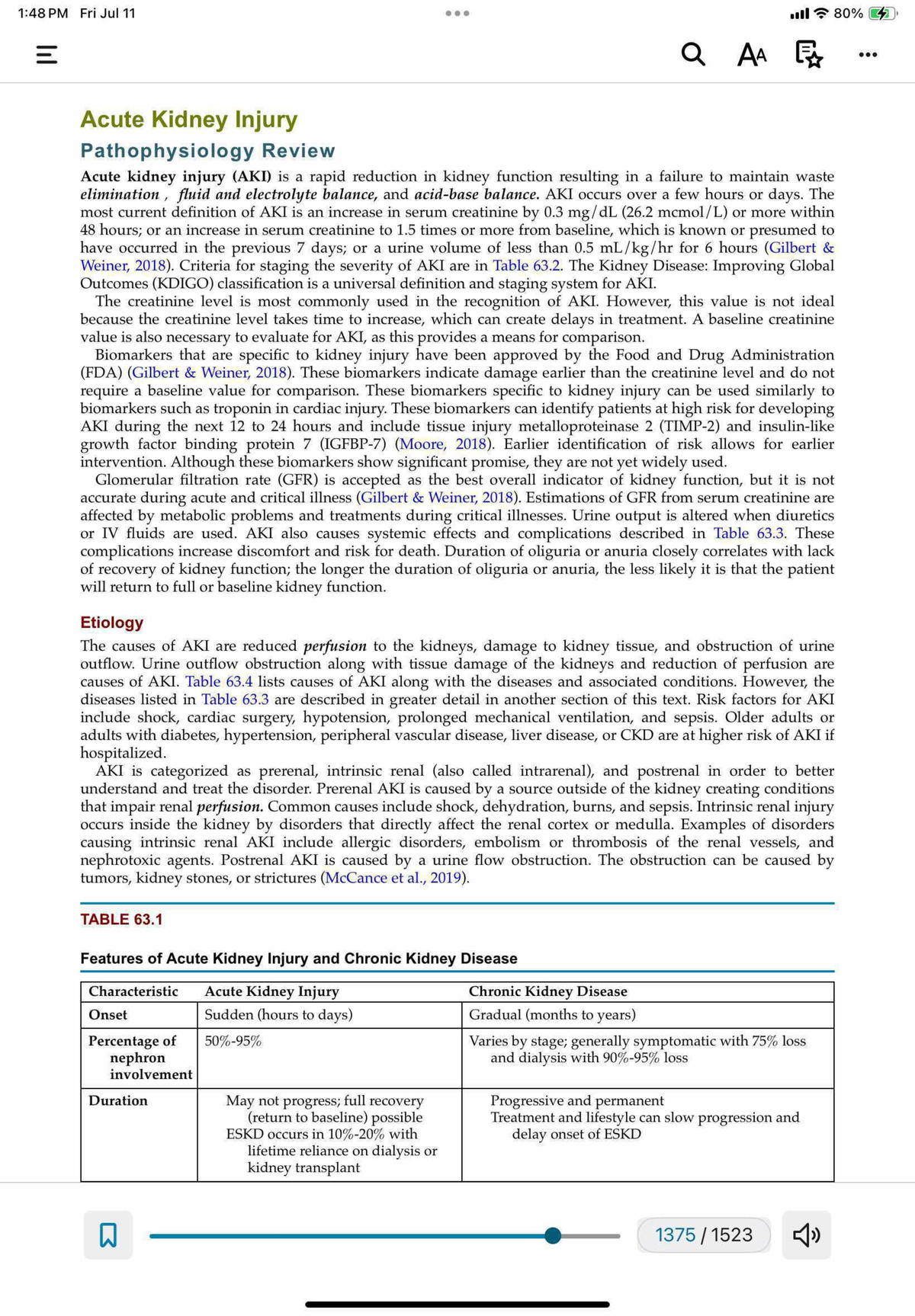 Final Exam Study Guide: AA Acute Kidney Injury Pathophysiology - Studocu