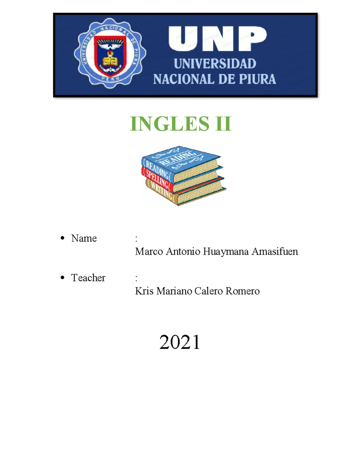 Ingles II- Trabajo 2 - Collective - ingles, tarea - INGLES II Name ...