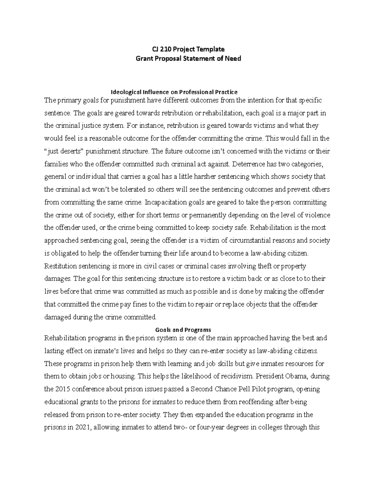 CJ 210 Final Project: Analyzing the U.S. Correctional System - Studocu
