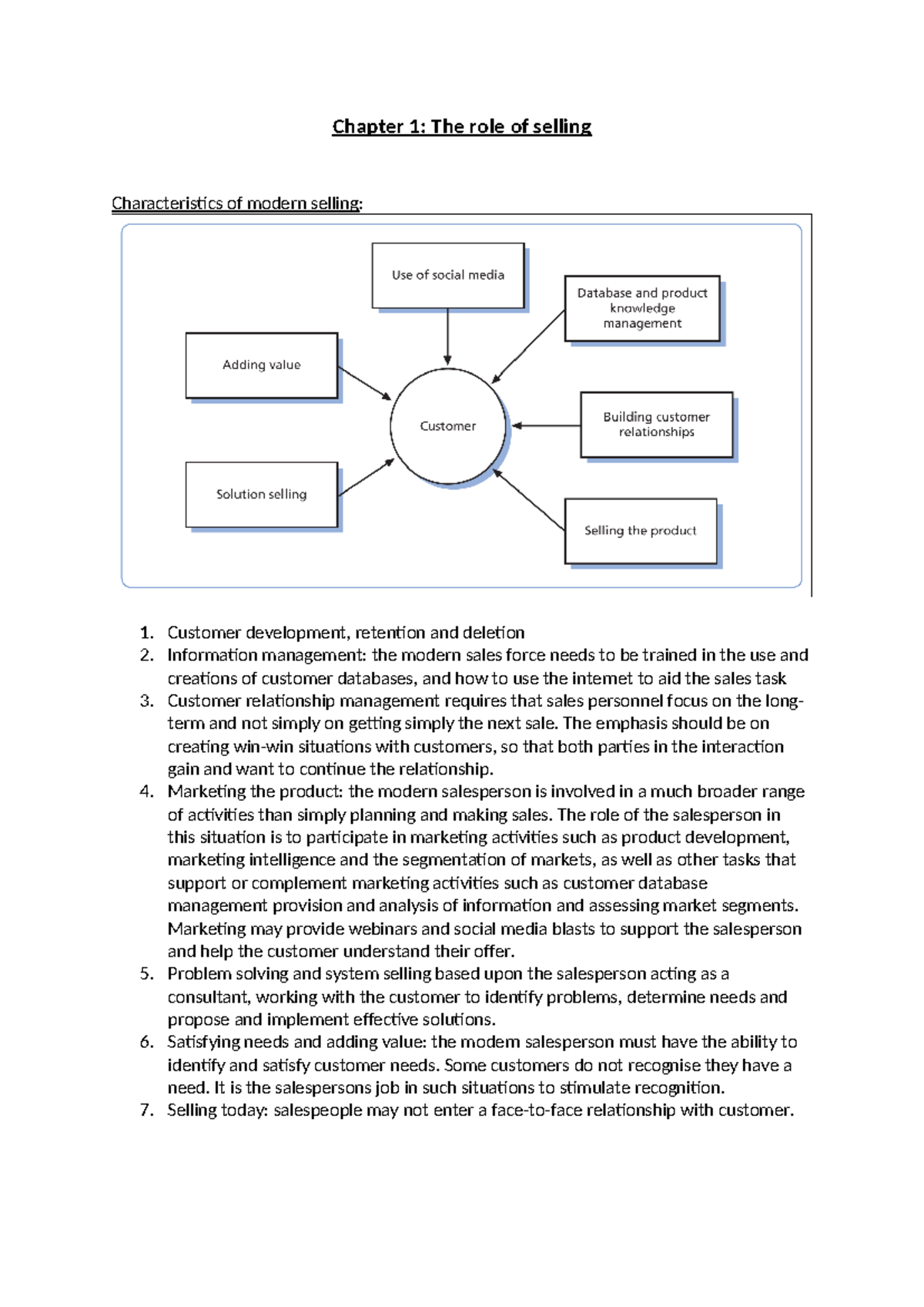 Sales Concepts and Practices: Chapter Notes for WWW Course - Studeersnel