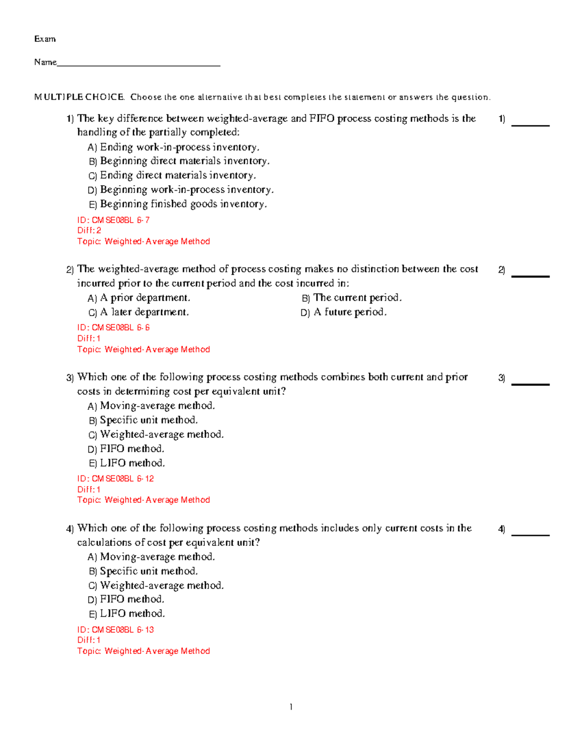 Review Questions - Midterm 1 Guide (Course ID: CMSE08BL) - Studocu