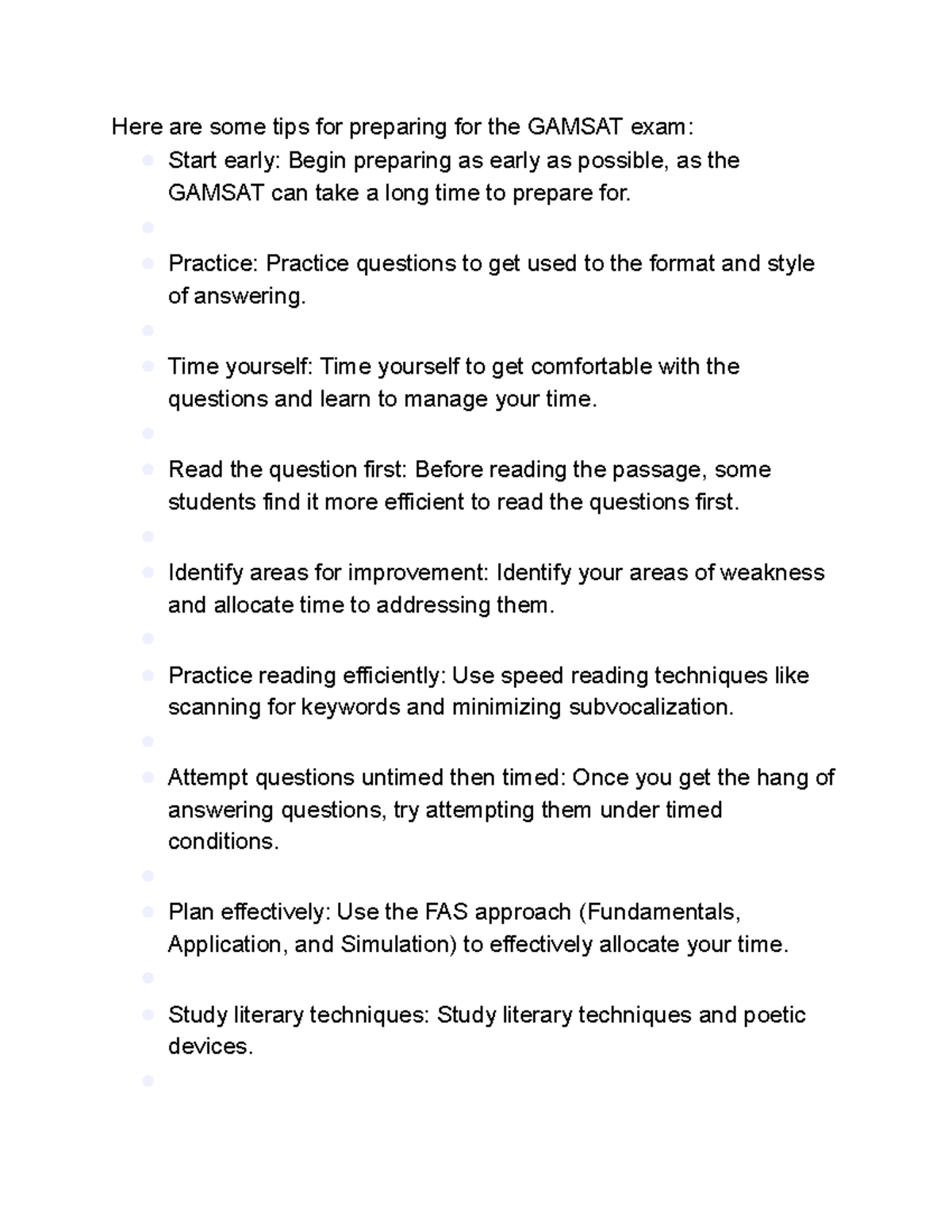 GAMSAT Study Tips: Essential Preparation Strategies for Success - Studocu