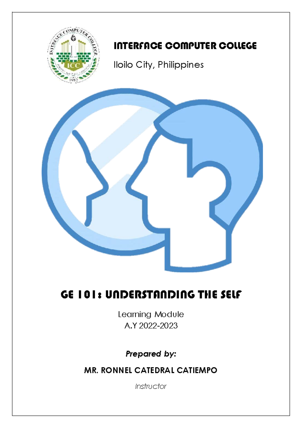 GE 101: Understanding the Self - Lesson Module 1 Overview - Studocu