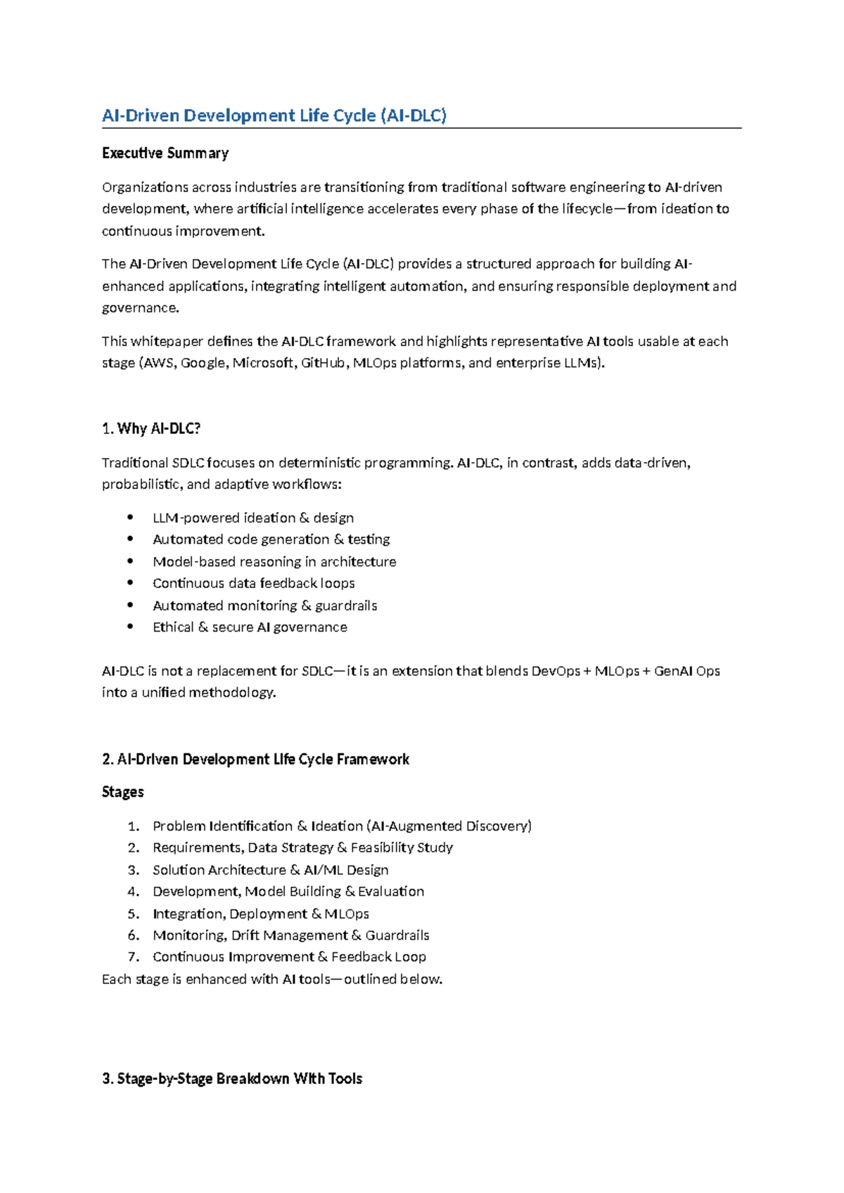 AI-DLC: Development Life Cycle Framework for AI-Enhanced Applications ...