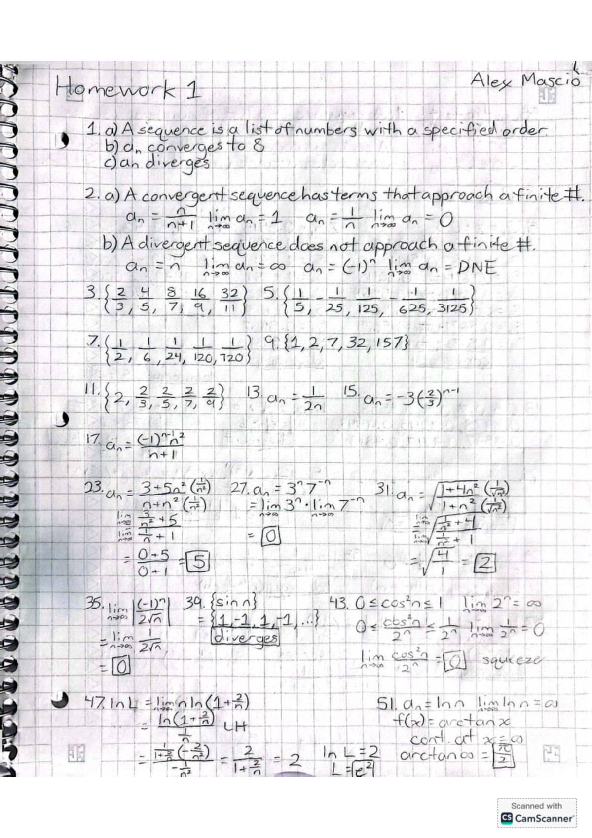 Calculus III Homework 1: Convergence of Series and Functions - Studocu