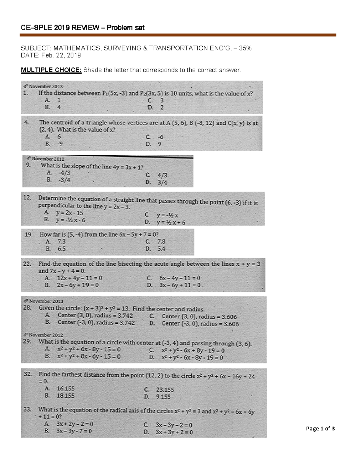 Problem-Set-no - learning materials - Civil Engineering - CE–SPLE 2019 ...