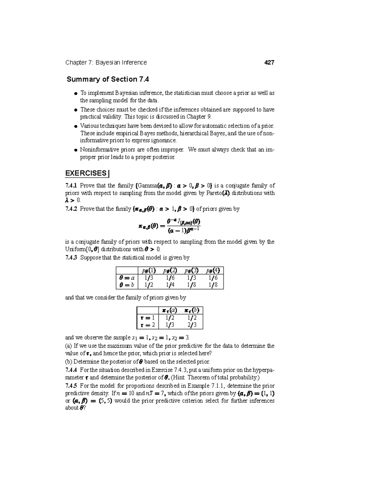 Chapter 7: Bayesian Inference Summary & Exercises (Calc 221) - Studocu