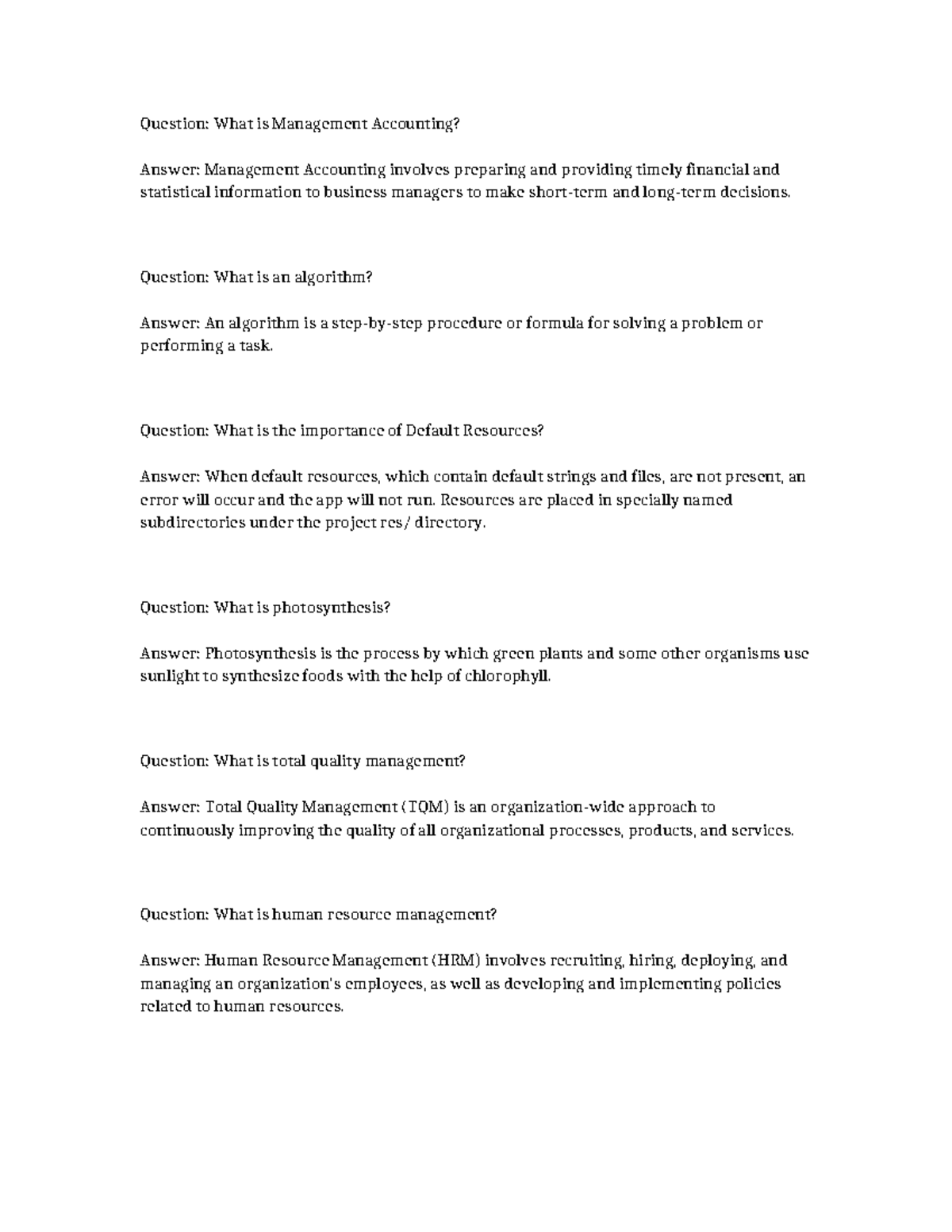 Management Concepts and Fundamentals: Essential Q&A Overview - Studocu