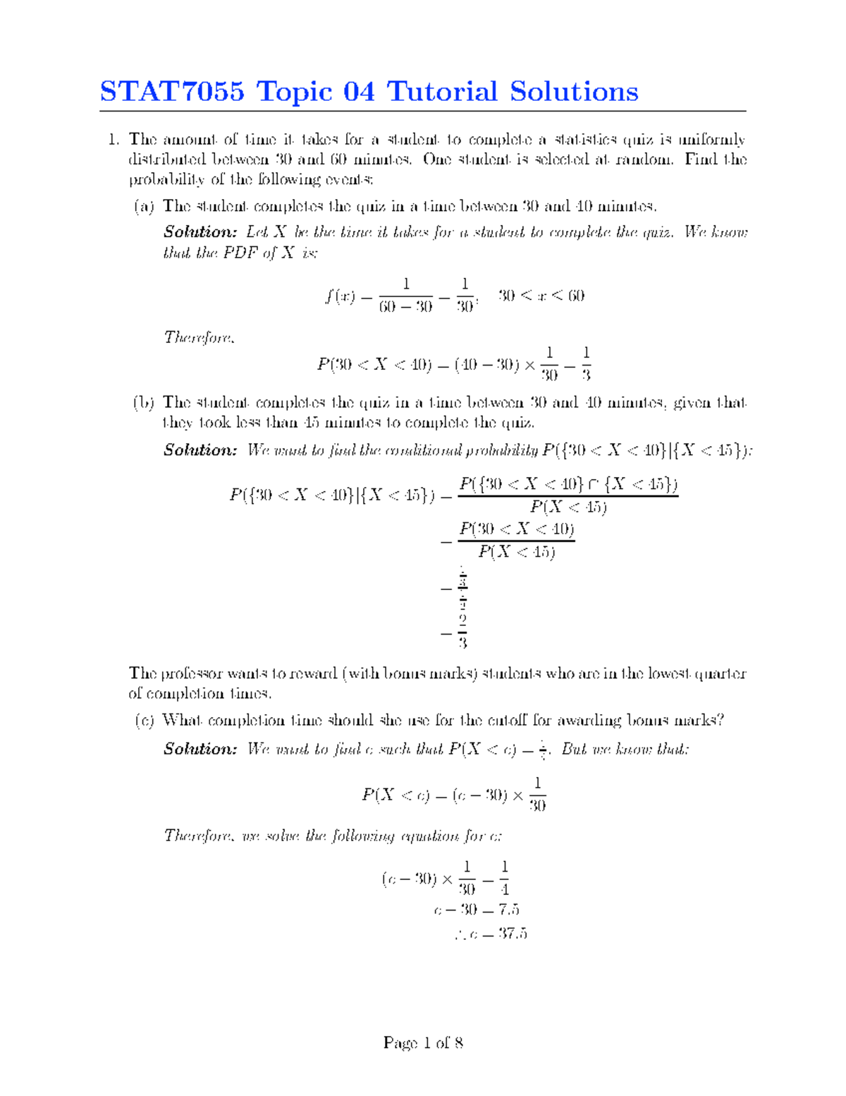 STAT7055 Topic 04 Tutorial Solutions: Probability and Statistics ...