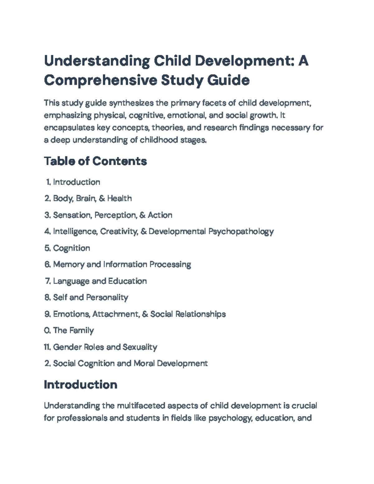 Child Development (PSY 101): Comprehensive Study Guide & Key Theories ...