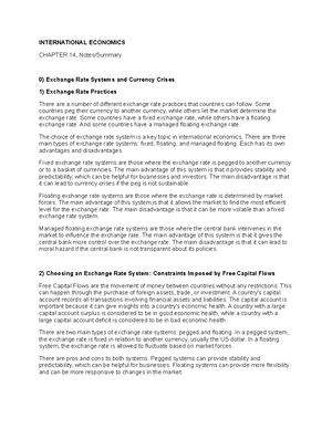 International Economics, Chapter 8 Notes:Summary - INTERNATIONAL ...