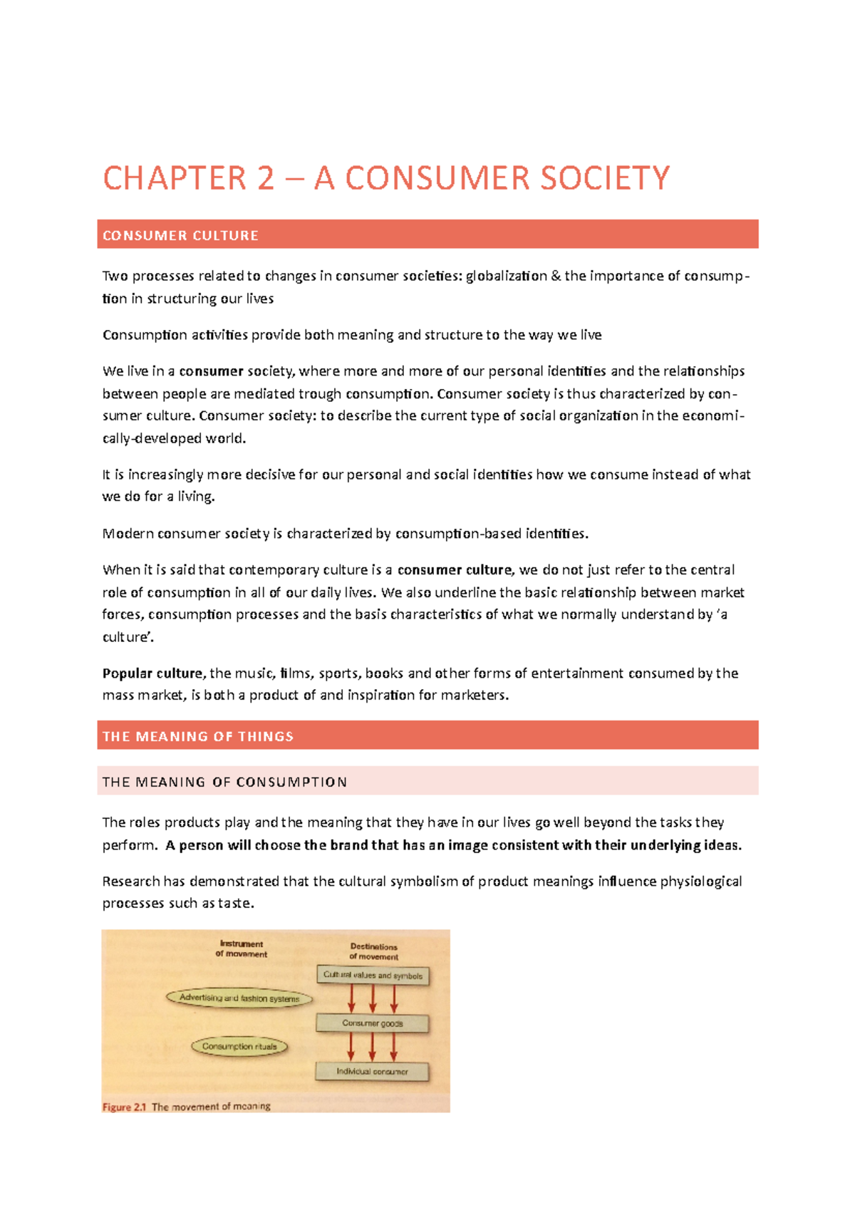 Summary of Chapter 2 - Consumer Behaviour: Insights on Consumer Culture ...